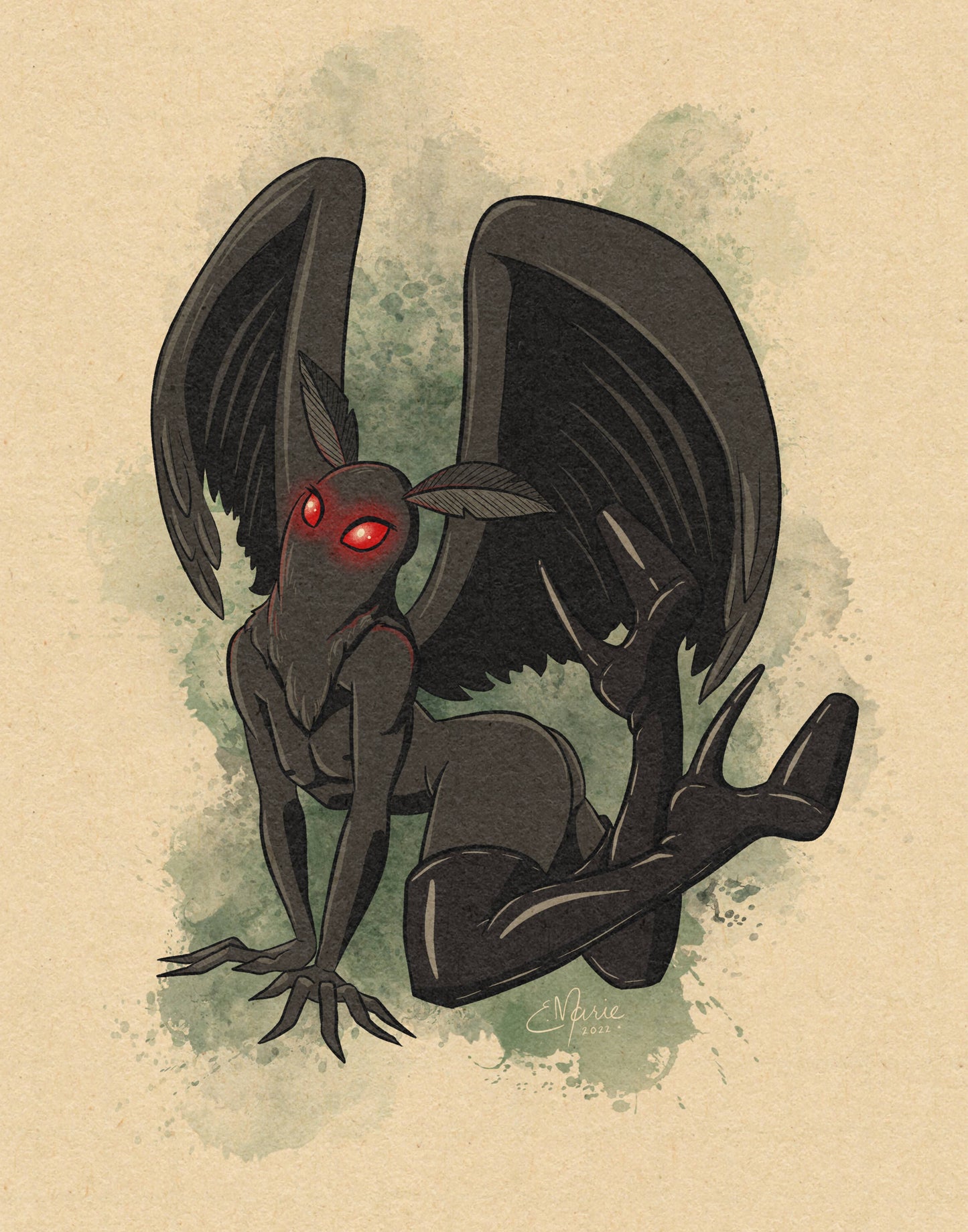 MothThem Pinup Art Print 8x10