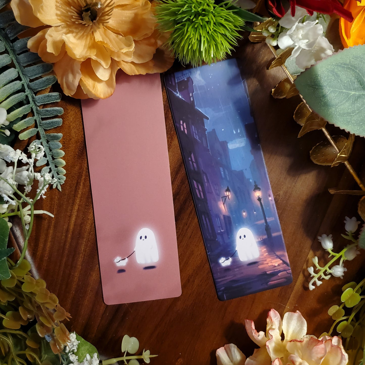 Cute Ghost Bookmark - Ghost Dog Walking