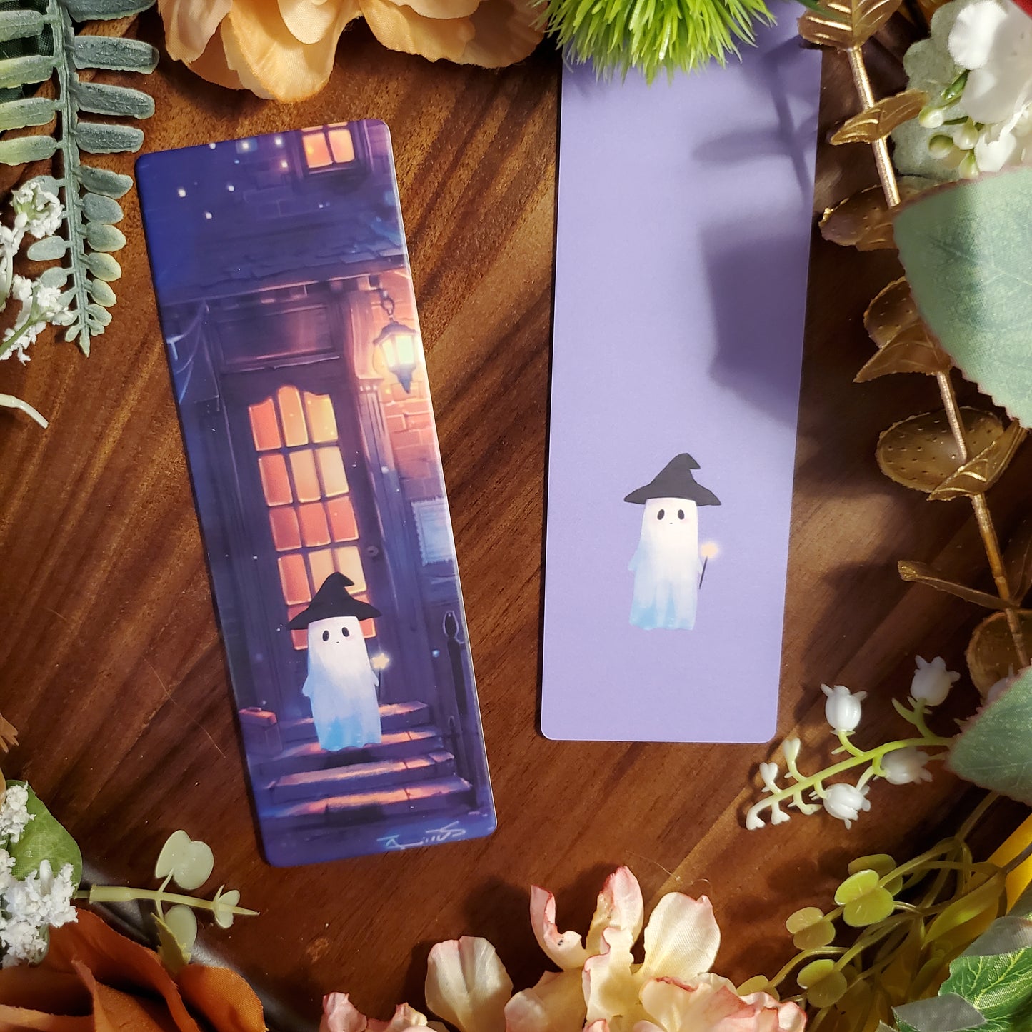 Cute Ghost Bookmark - Ghost with Witch Hat