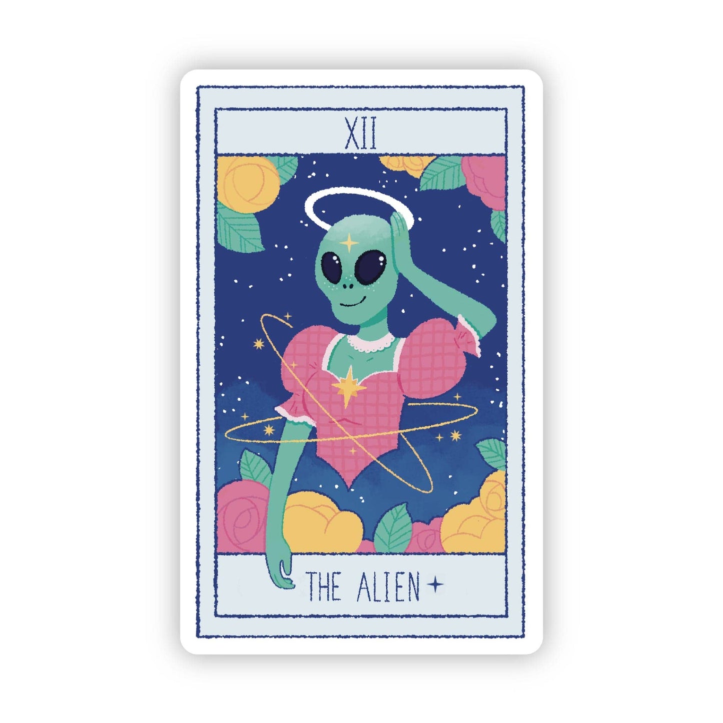 "The Alien" Funny Tarot Card Sticker