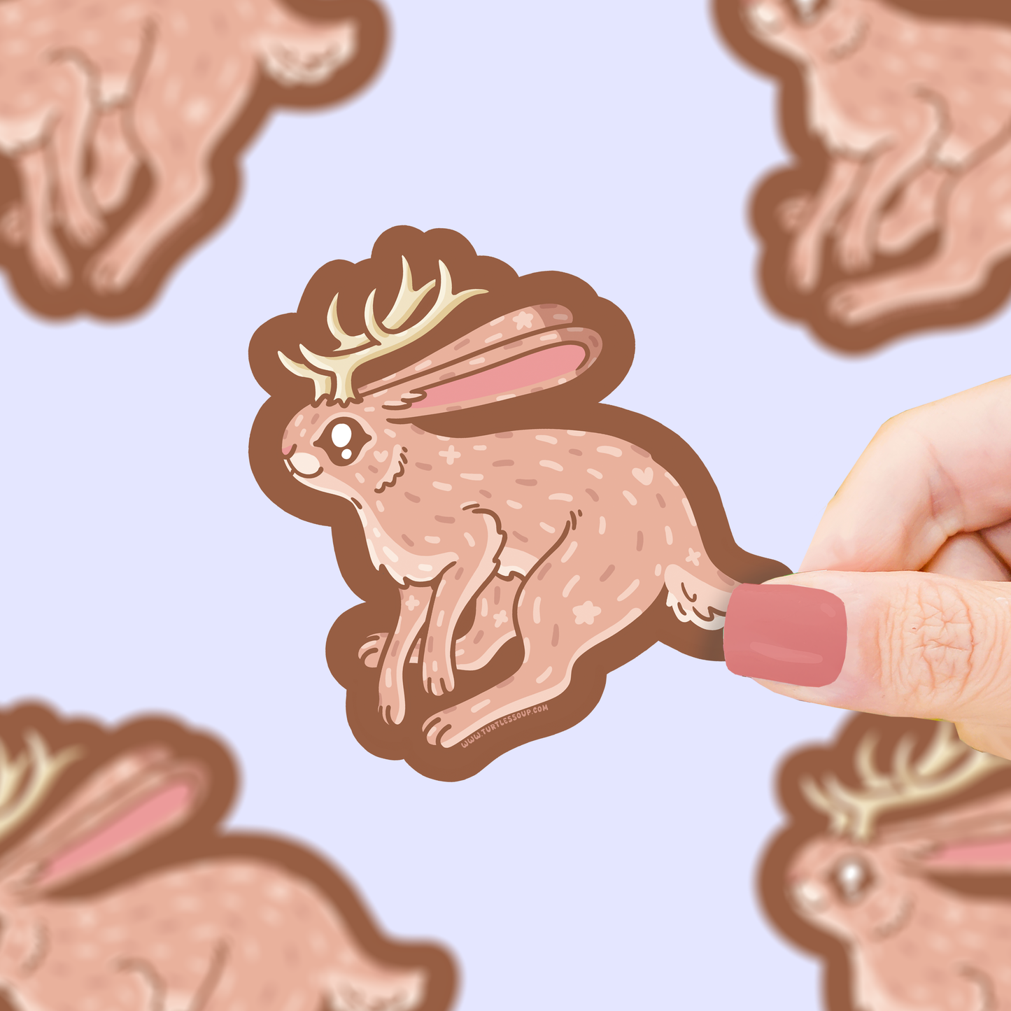 Jackalope, Mythical, Winter, Christmas, Vinyl Sticker