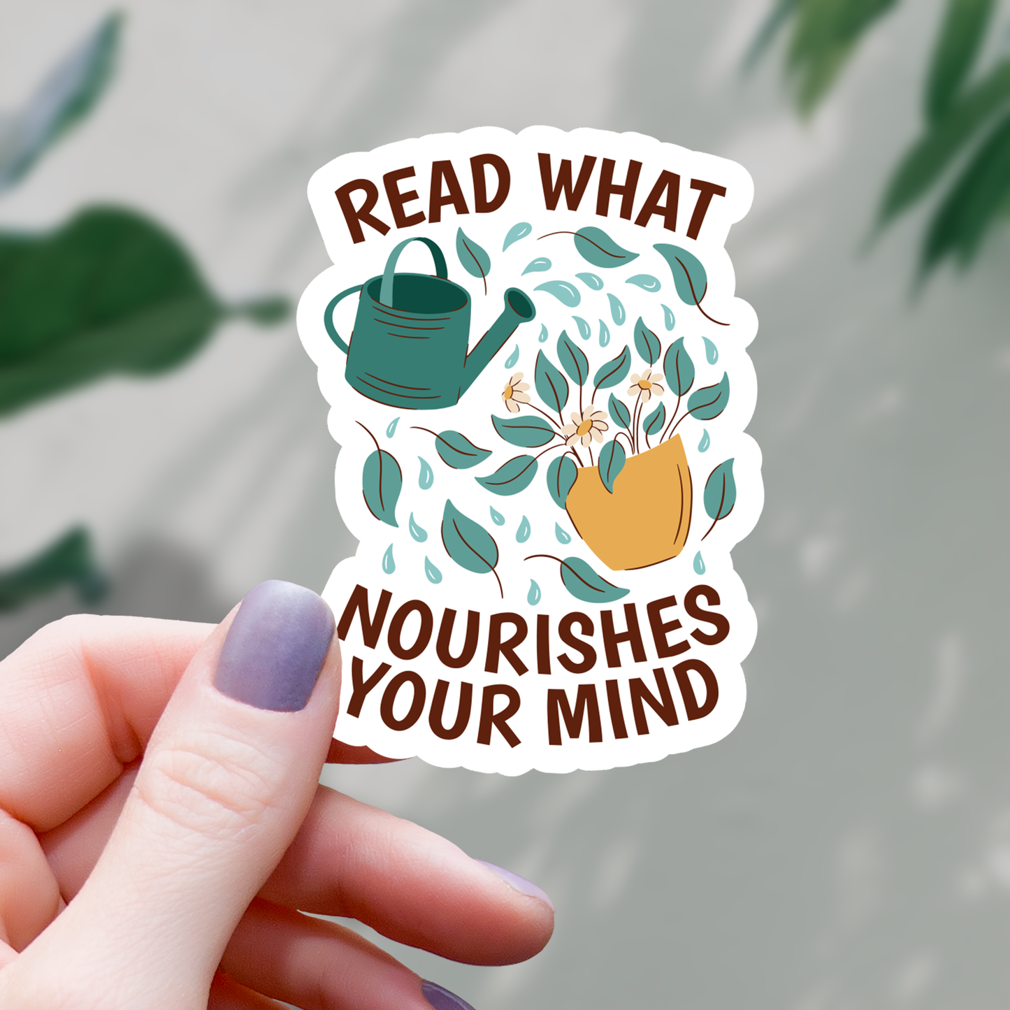 Read What Nourishes your Mind Sticker - 3"