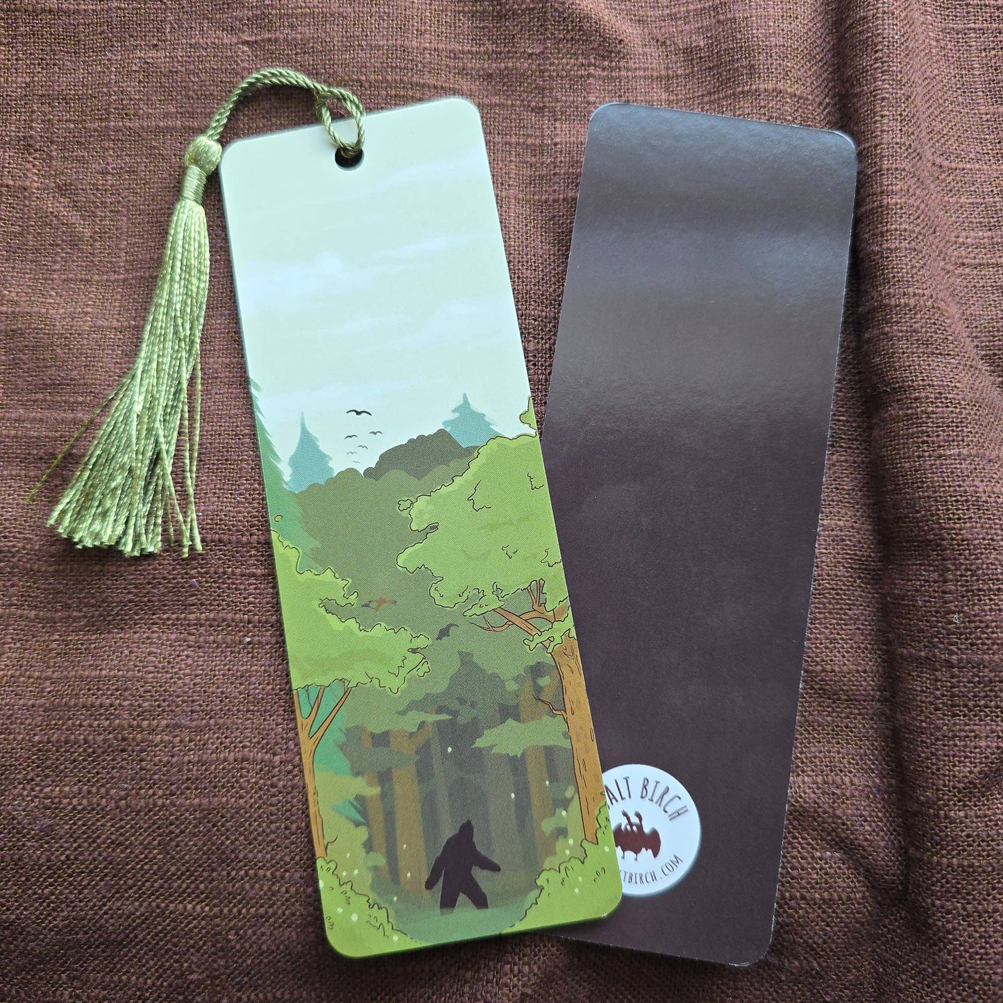 Bigfoot Sasquatch in the Forest 2x6 Bookmark (no Tassel)