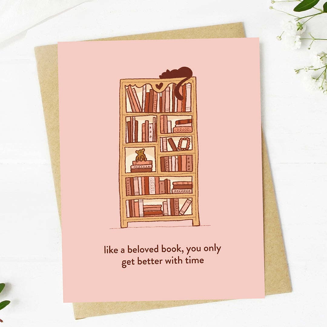"You only get better with time" Bookish Birthday Card