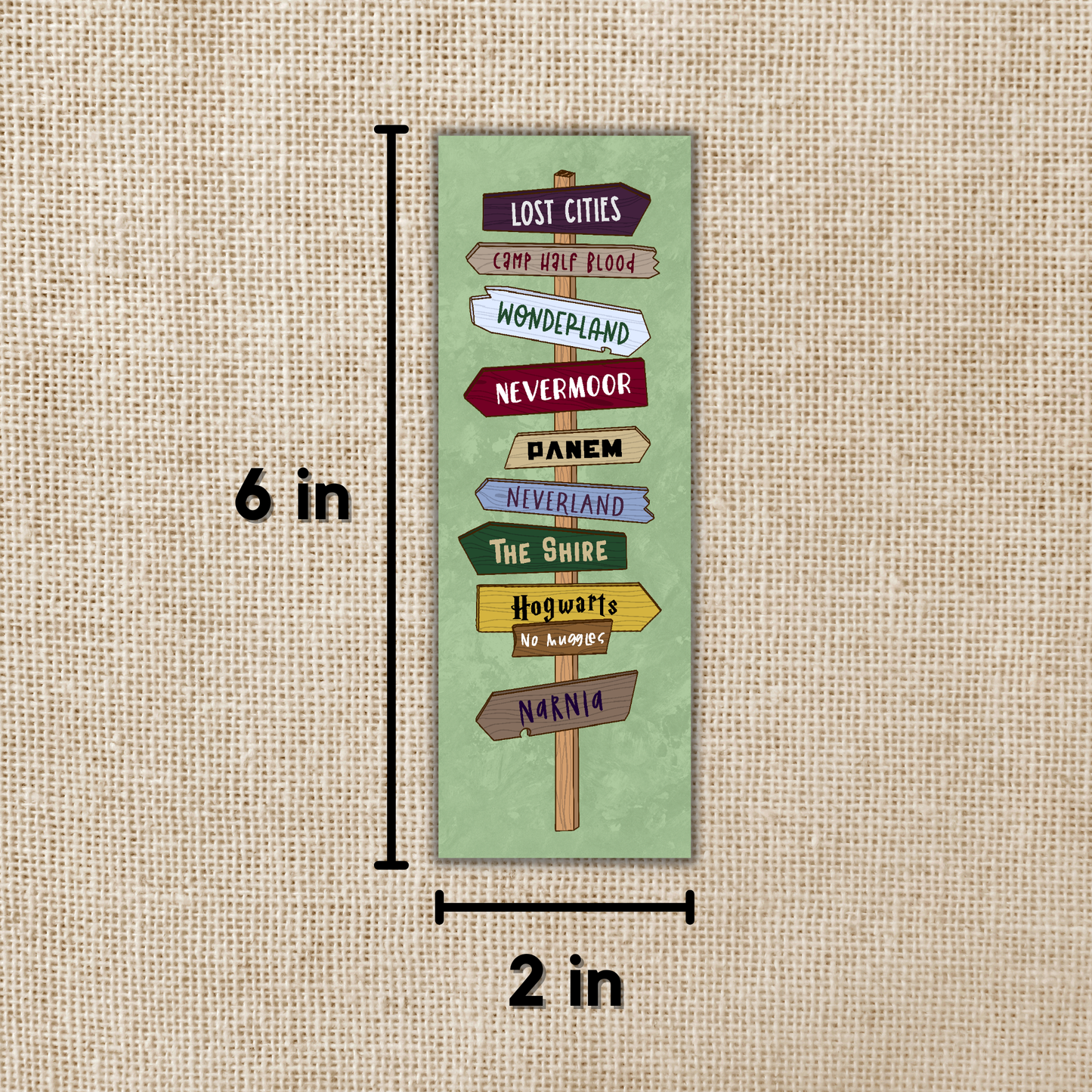 Fictional Places Signpost Bookmark