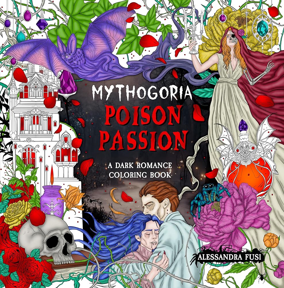 Mythogoria: Poison Passion: A Dark Romance Coloring Book cover image