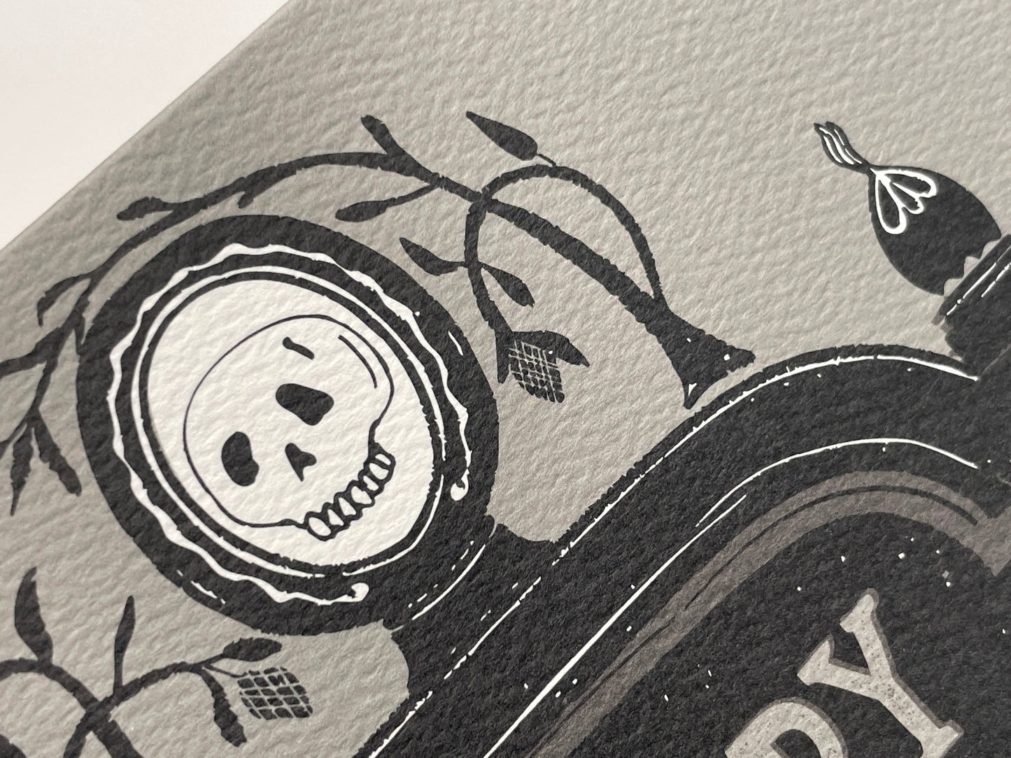 Old Gravestone Happy Birthday Card, Goth Stationery