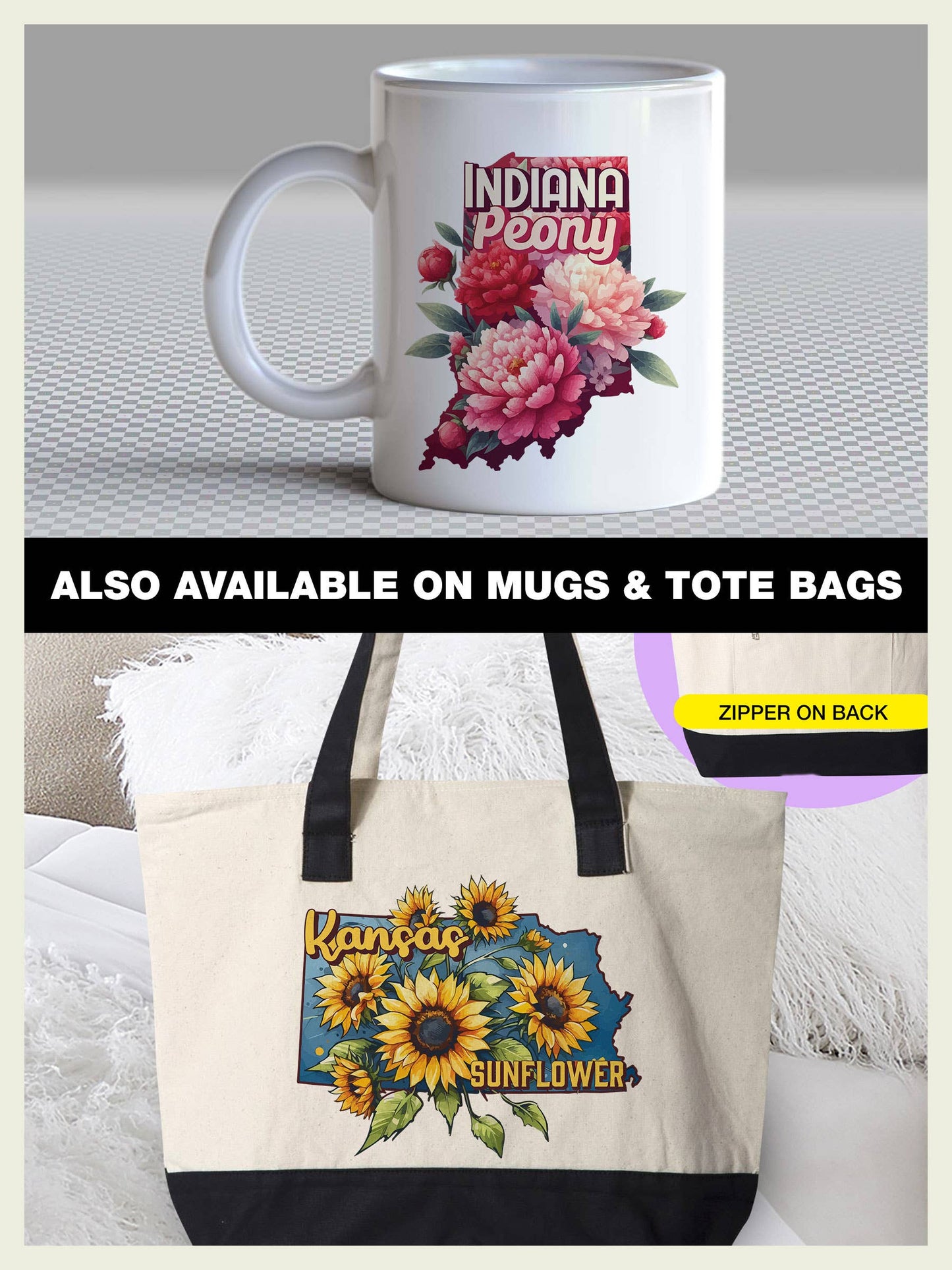 California State Flower Poppy Tea Towel