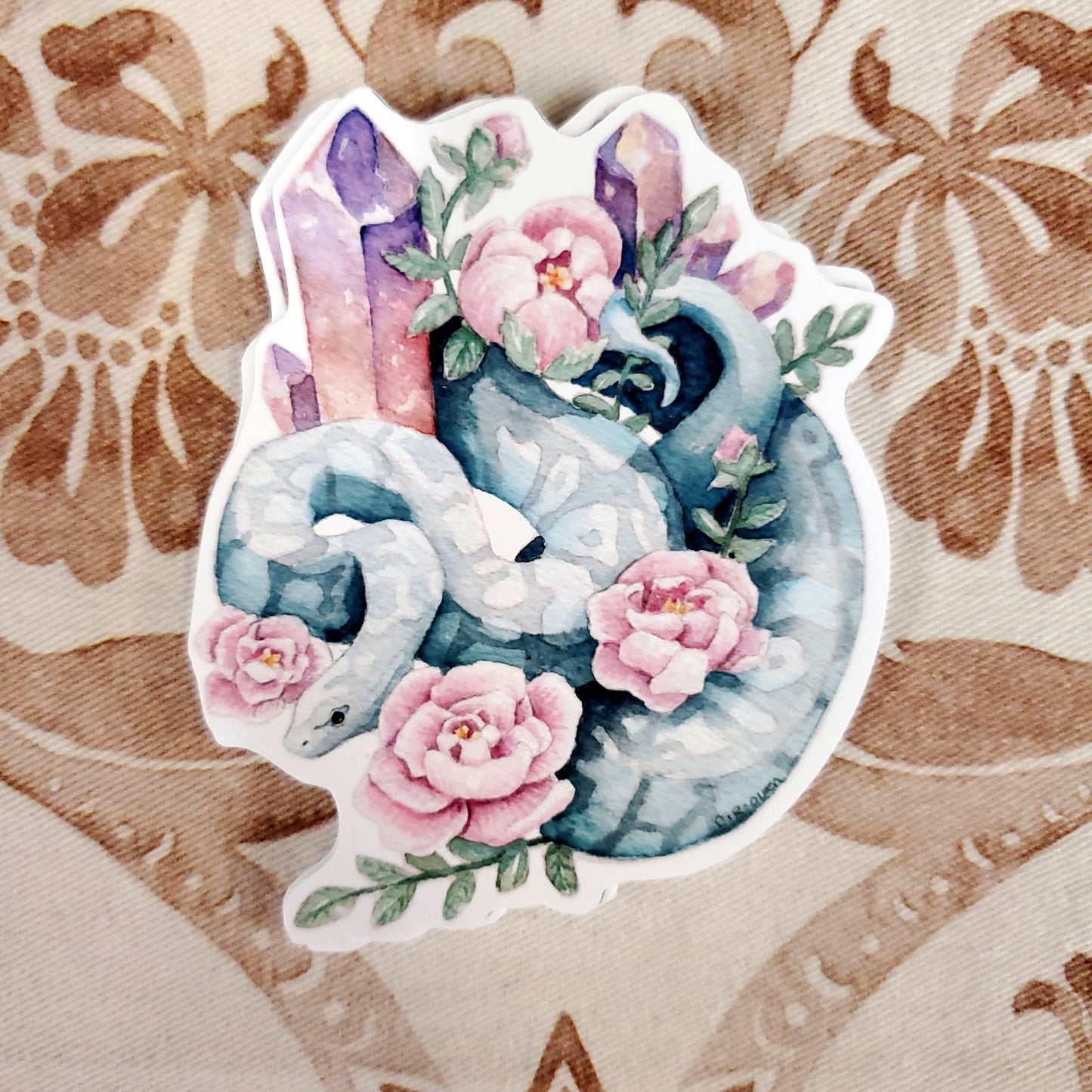 Floral Crystal Snake - Sticker