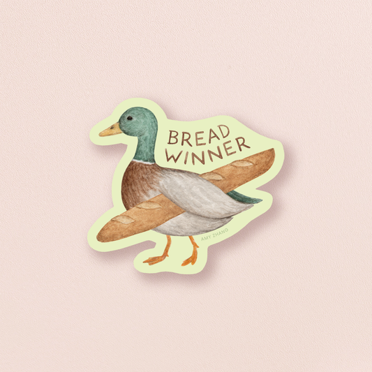 Bread Winner — Funny Duck With Baguette Sticker