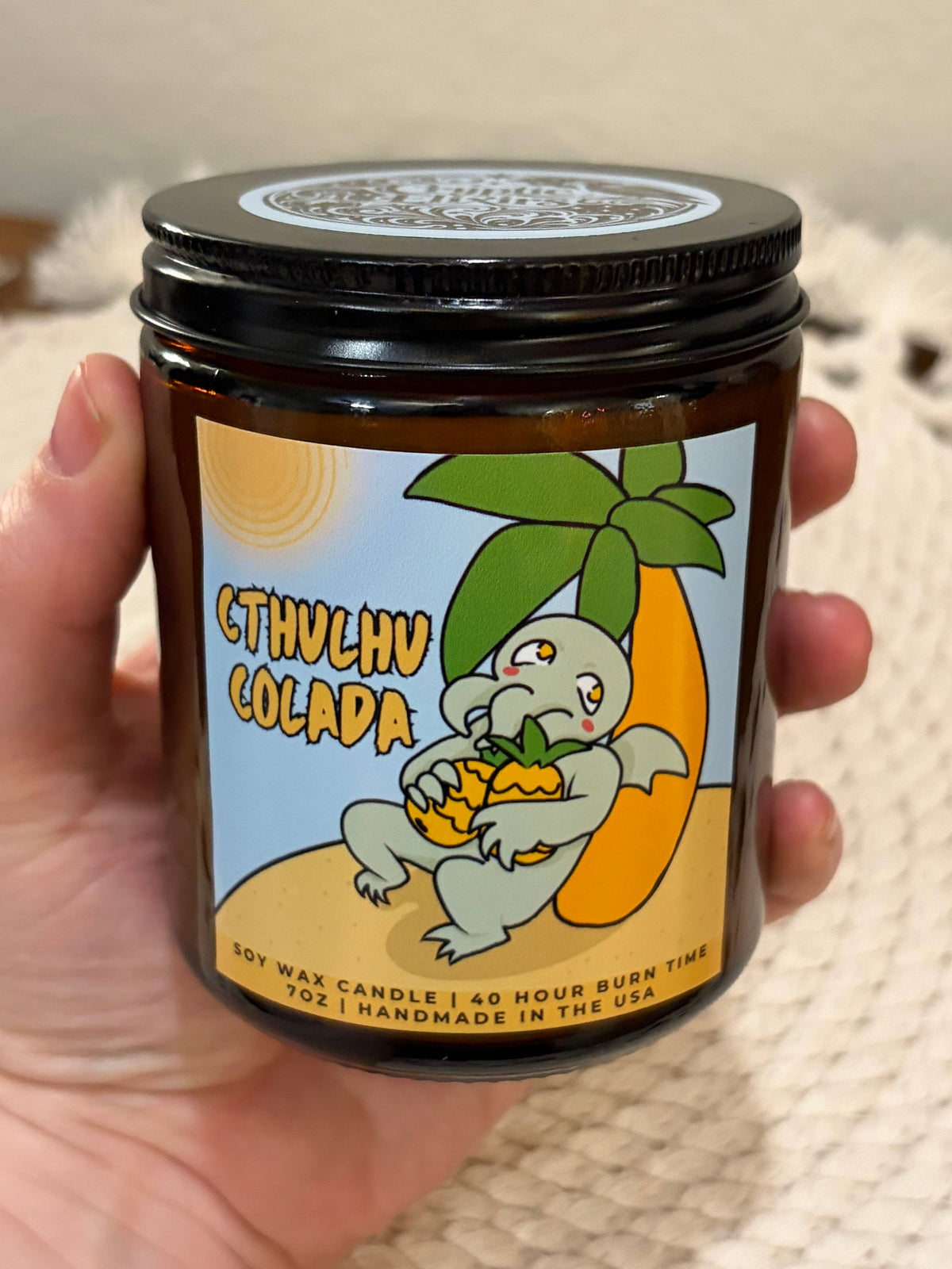 Cthulhu Colada Pineapple Coconut Handmade Scented Candle