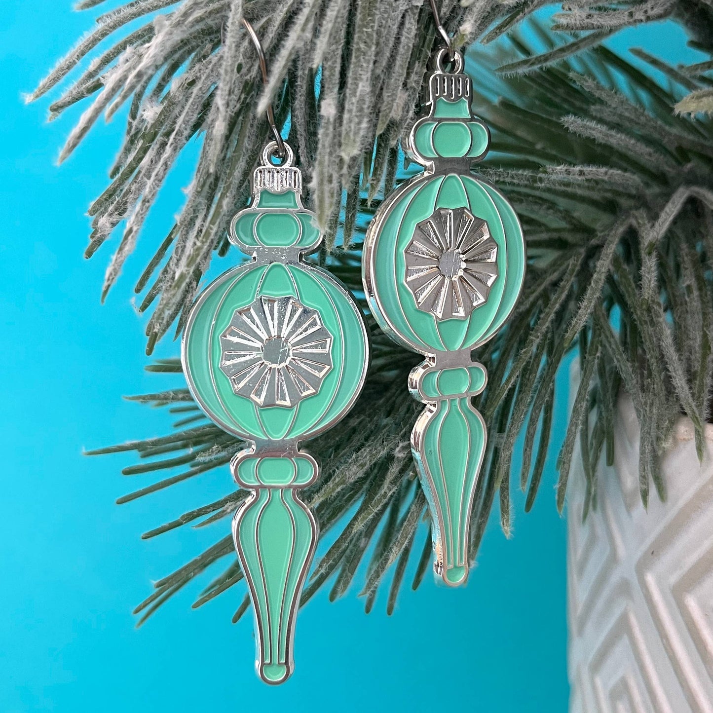 Mid-Century Christmas Ornament earrings - Christmas kitsch