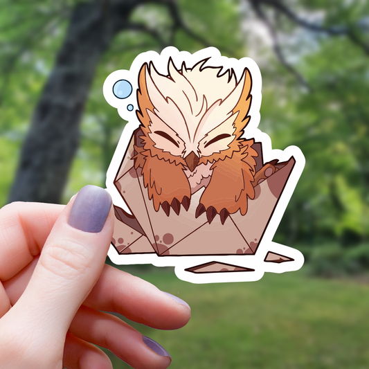 Baby Tabletop RPG Monster D20 Polyhedral Dice Sticker - 3"