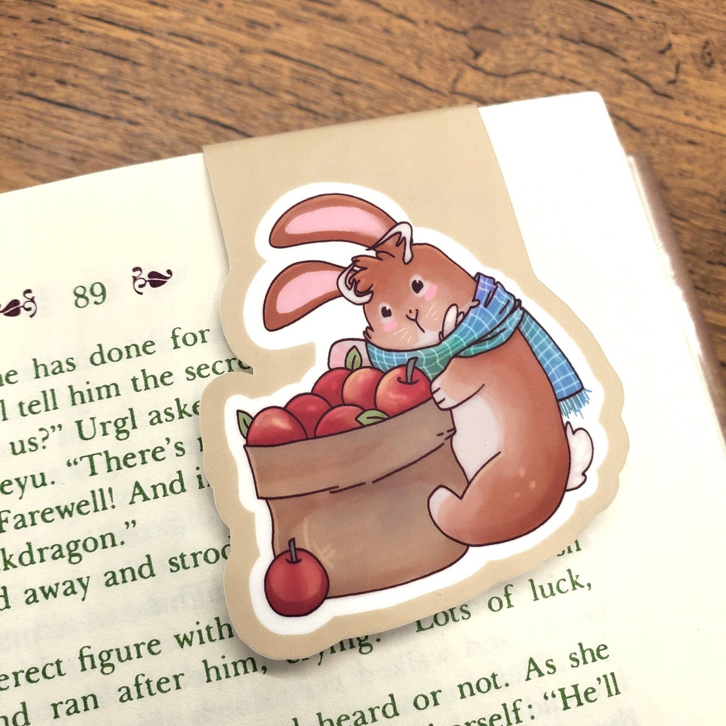 Extra Cute Jackalope With Apples Magnetic Bookmark