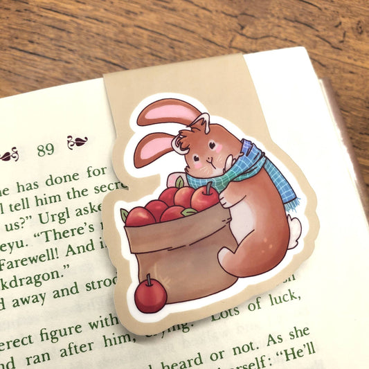 Extra Cute Jackalope With Apples Magnetic Bookmark