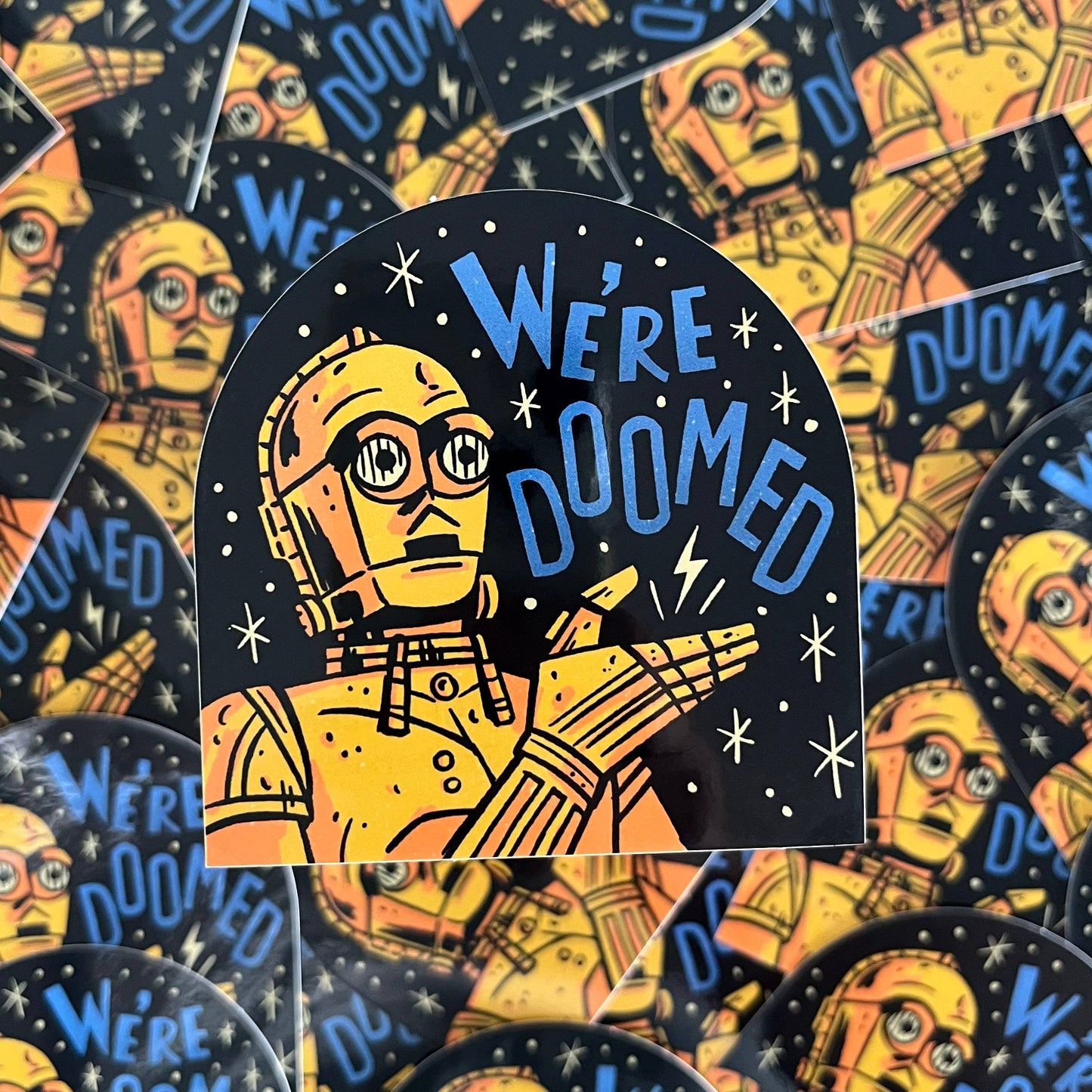 We're Doomed C-3PO vinyl sticker