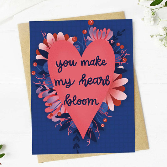 "You make my heart bloom" Valentine's Day Card