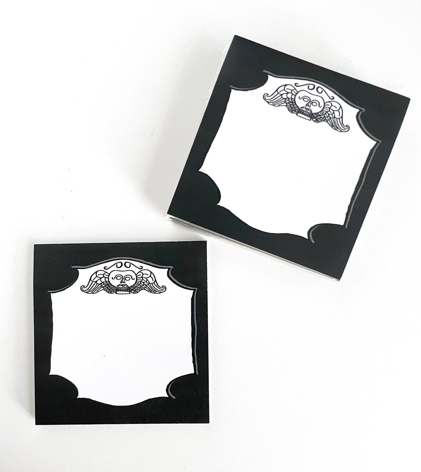 Momento Mori Sticky Note Pad, Goth Themed Stationery