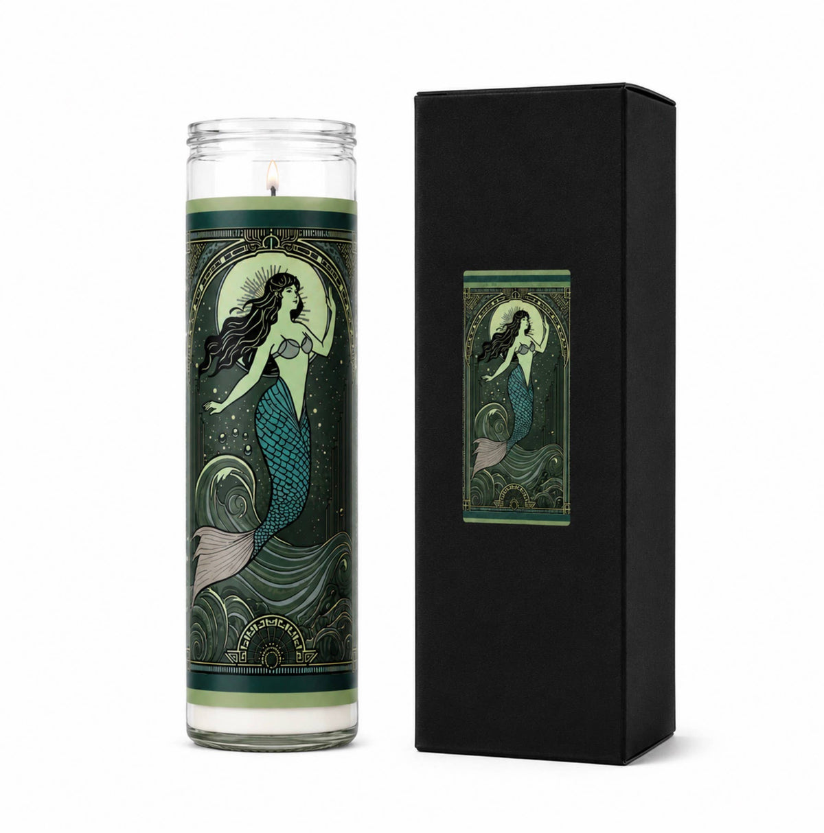 Sea Siren Witchy Novelty Bookstore Prayer Candle 