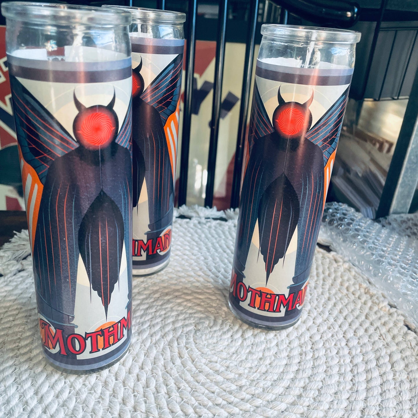 Art Deco Mothman Novelty Bookstore Prayer Candle