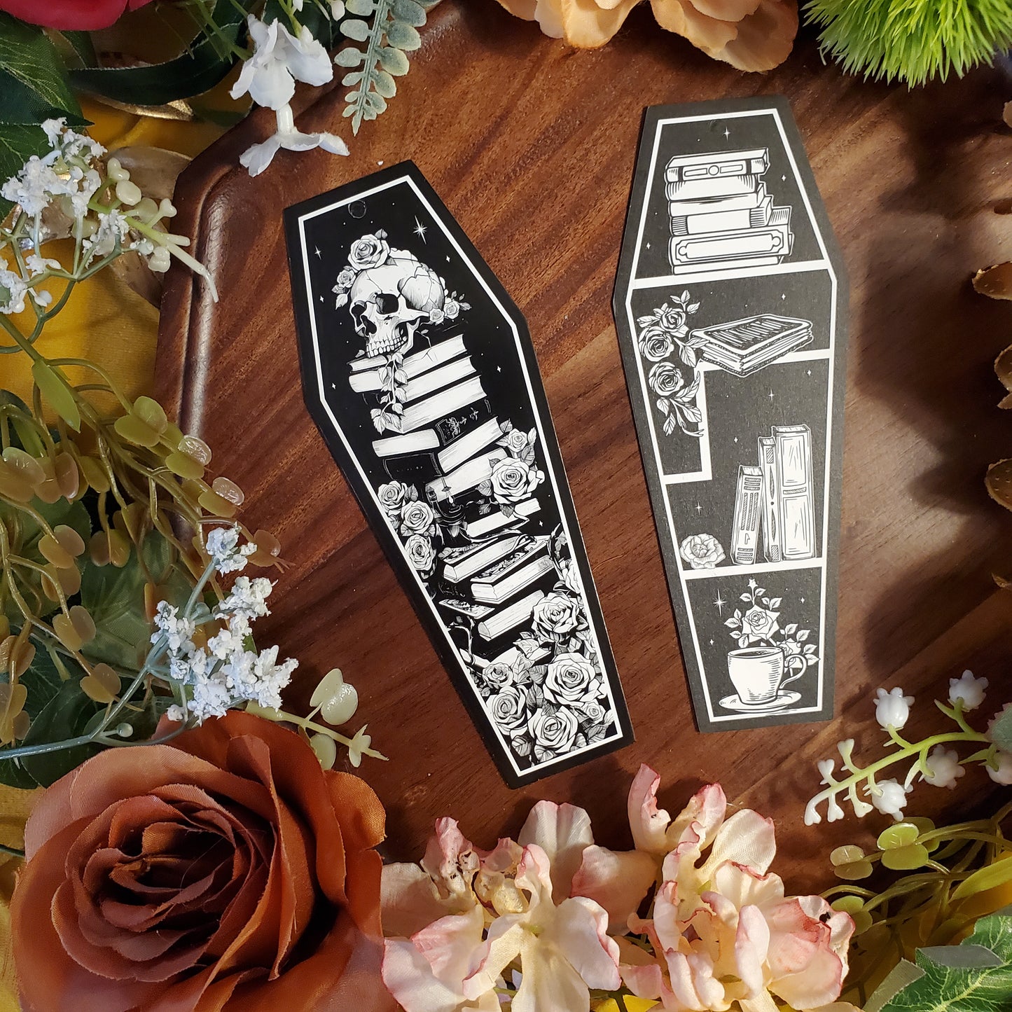 Bookish Skeleton Coffin Bookmark (12 Designs!)