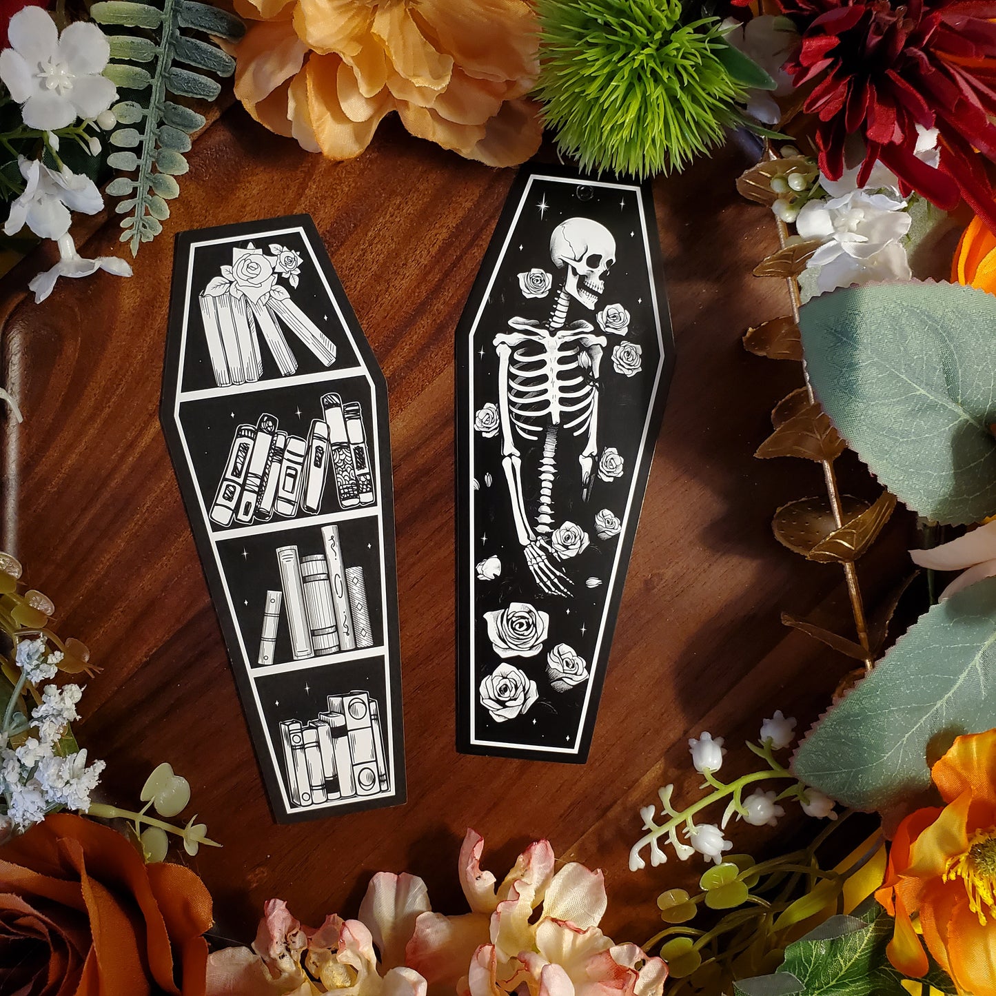 Bookish Skeleton Coffin Bookmark (12 Designs!)