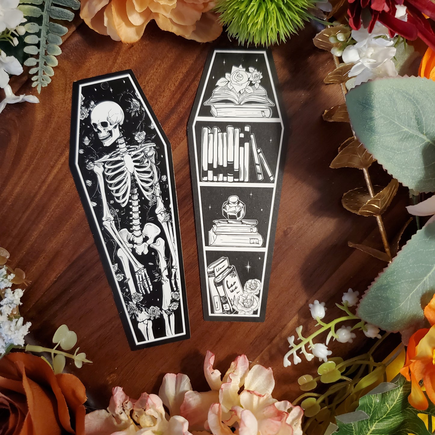 Bookish Skeleton Coffin Bookmark (12 Designs!)