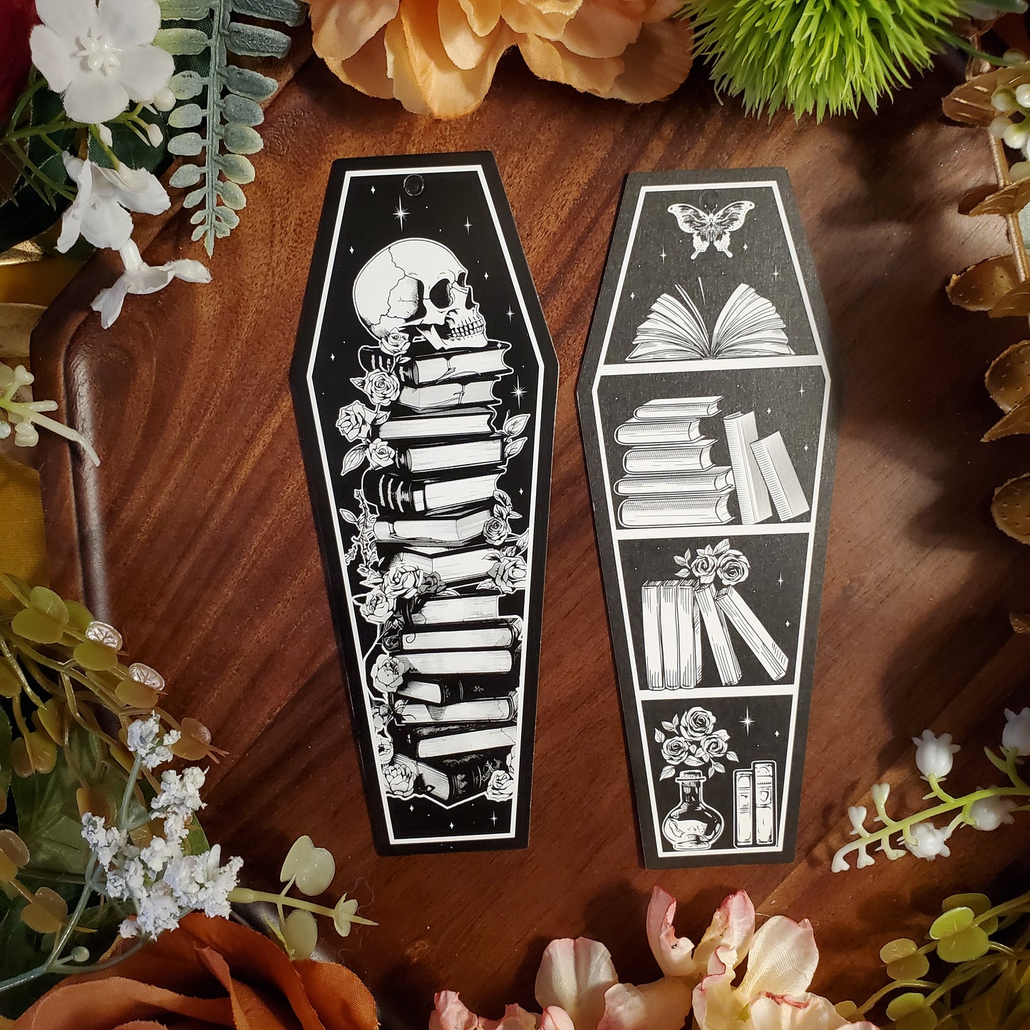 Bookish Skeleton Coffin Bookmark (12 Designs!)