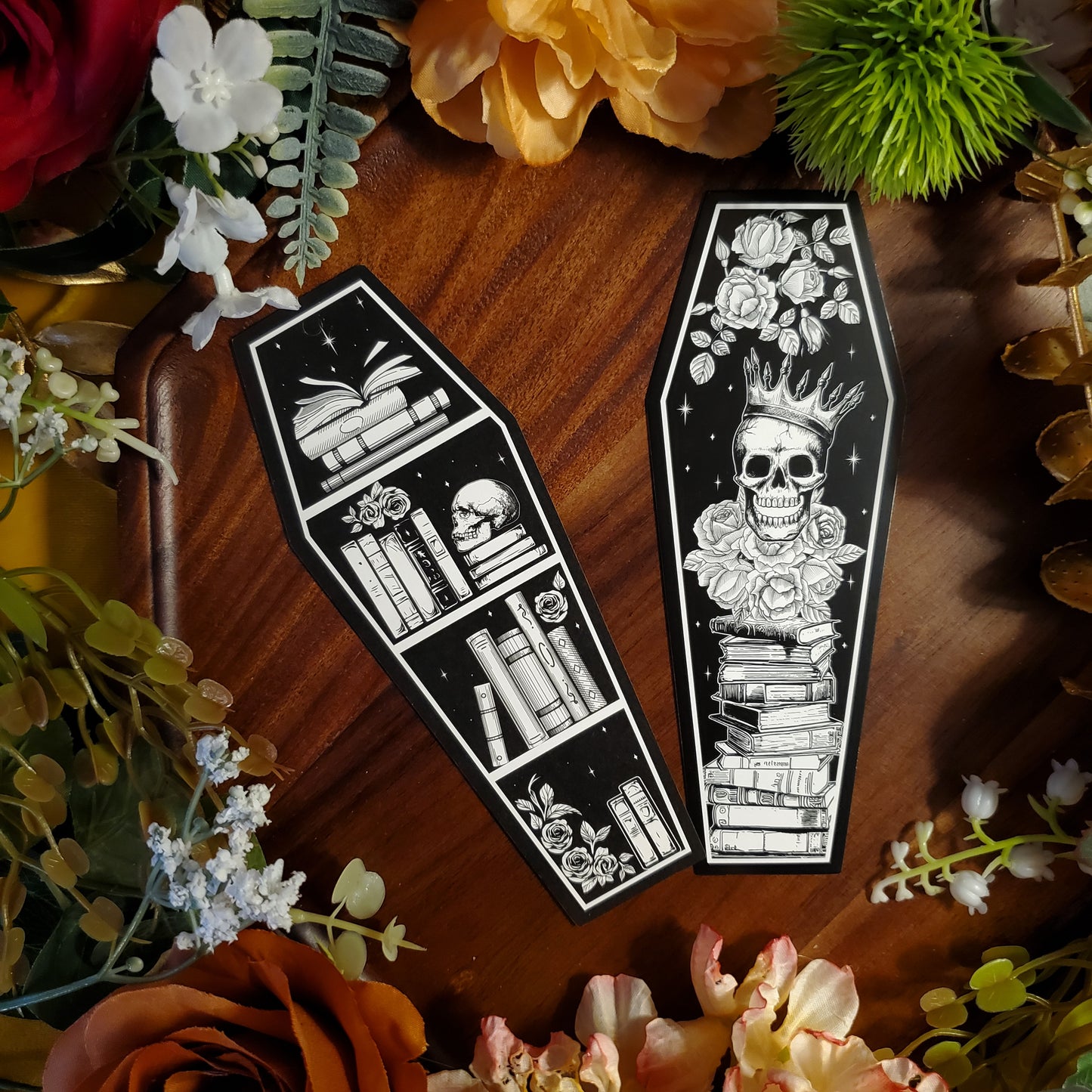 Bookish Skeleton Coffin Bookmark (12 Designs!)