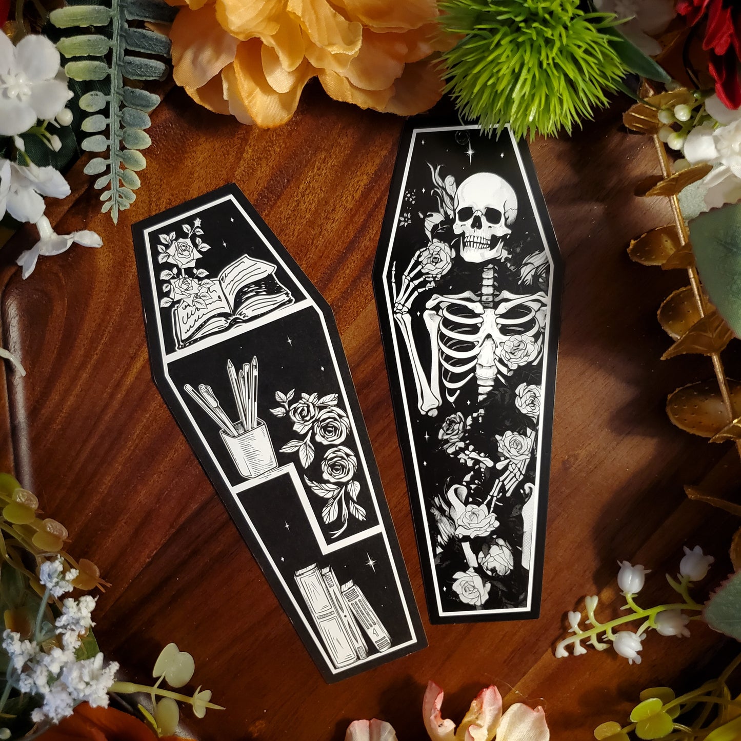 Bookish Skeleton Coffin Bookmark (12 Designs!)