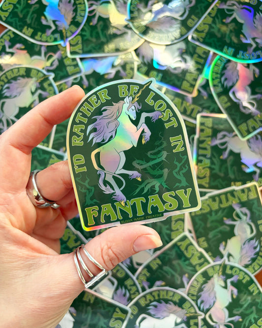 Lost in Fantasy Holographic Unicorn Sticker