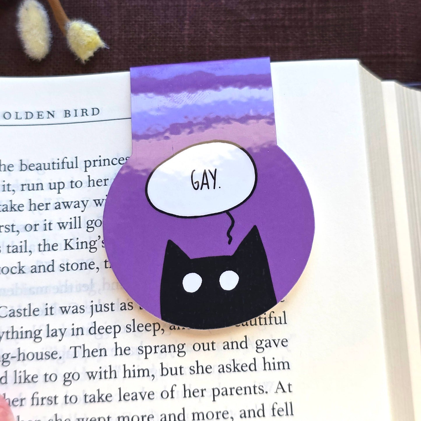 GAY Black Cat Magnetic Bookmark