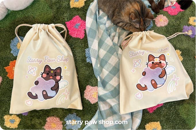 Moon Cat Crossbody Bags with leather strap