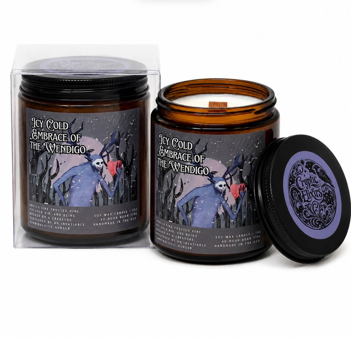 Icy Cold Embrace of the Wendigo Cryptid– Scented Soy Candle 