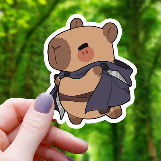 Capybara TTRPG Class Rogue Sticker- 3"