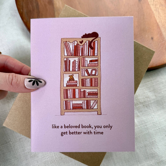 "You only get better with time" Bookish Birthday Card