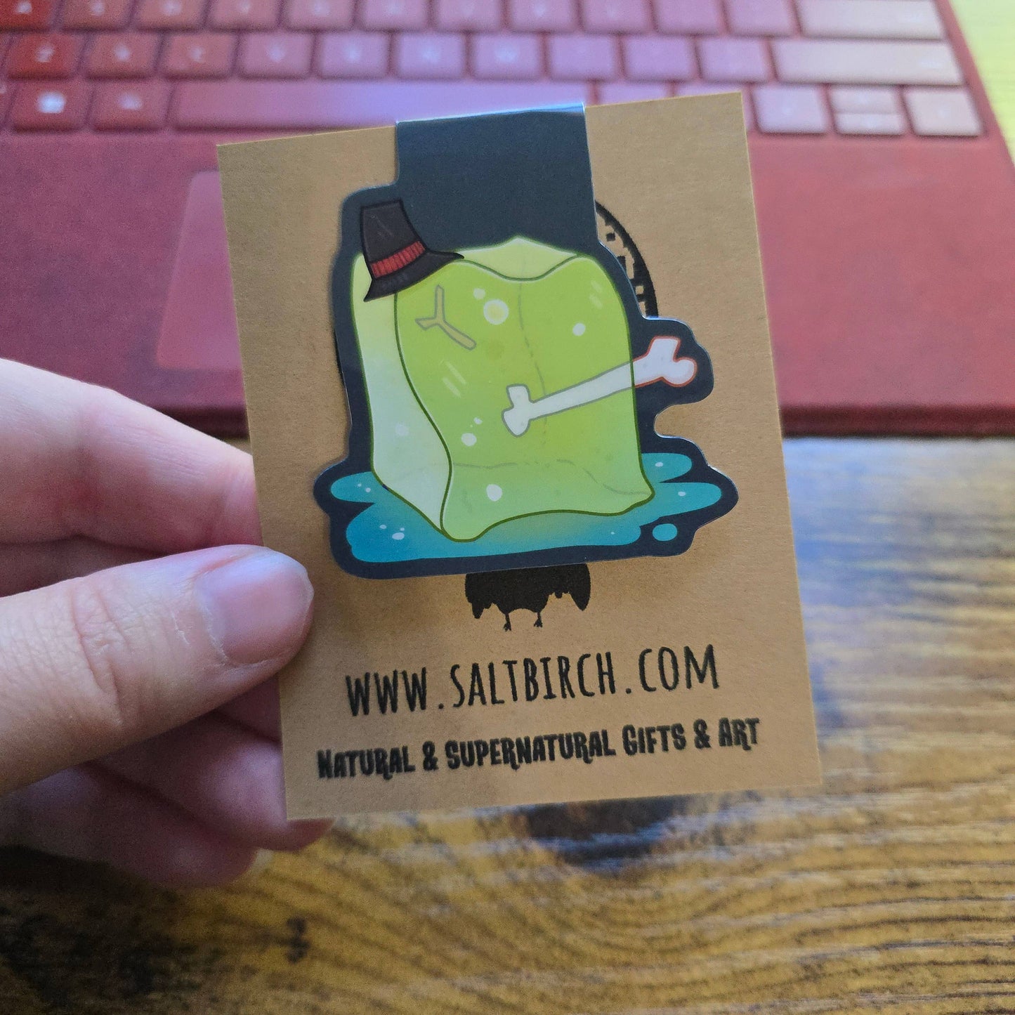 Gelatinous Cube Geek/Tabletop Themed Magnetic Bookmark