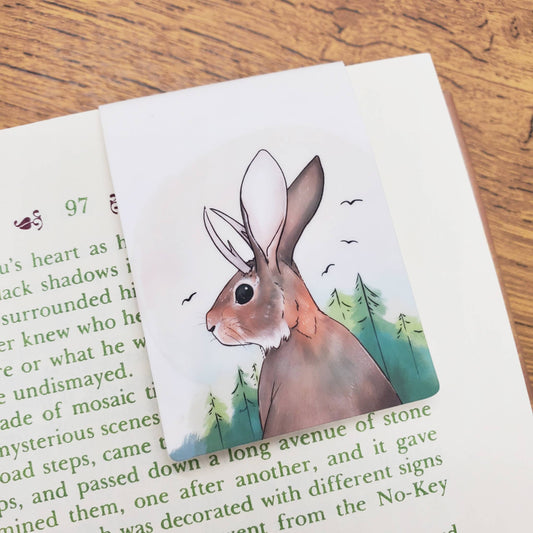 Jackalope With Pines - Magnetic Bookmark