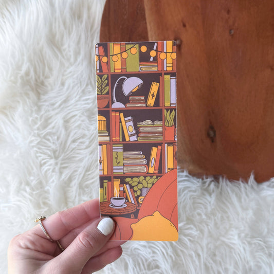 Cozy Bookshelf Corner Bookmark Sticker