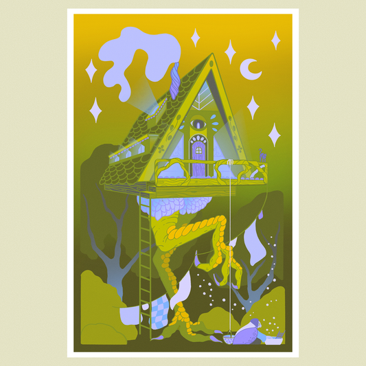 Baba Yaga Doing Laundry 5x7 Art Print