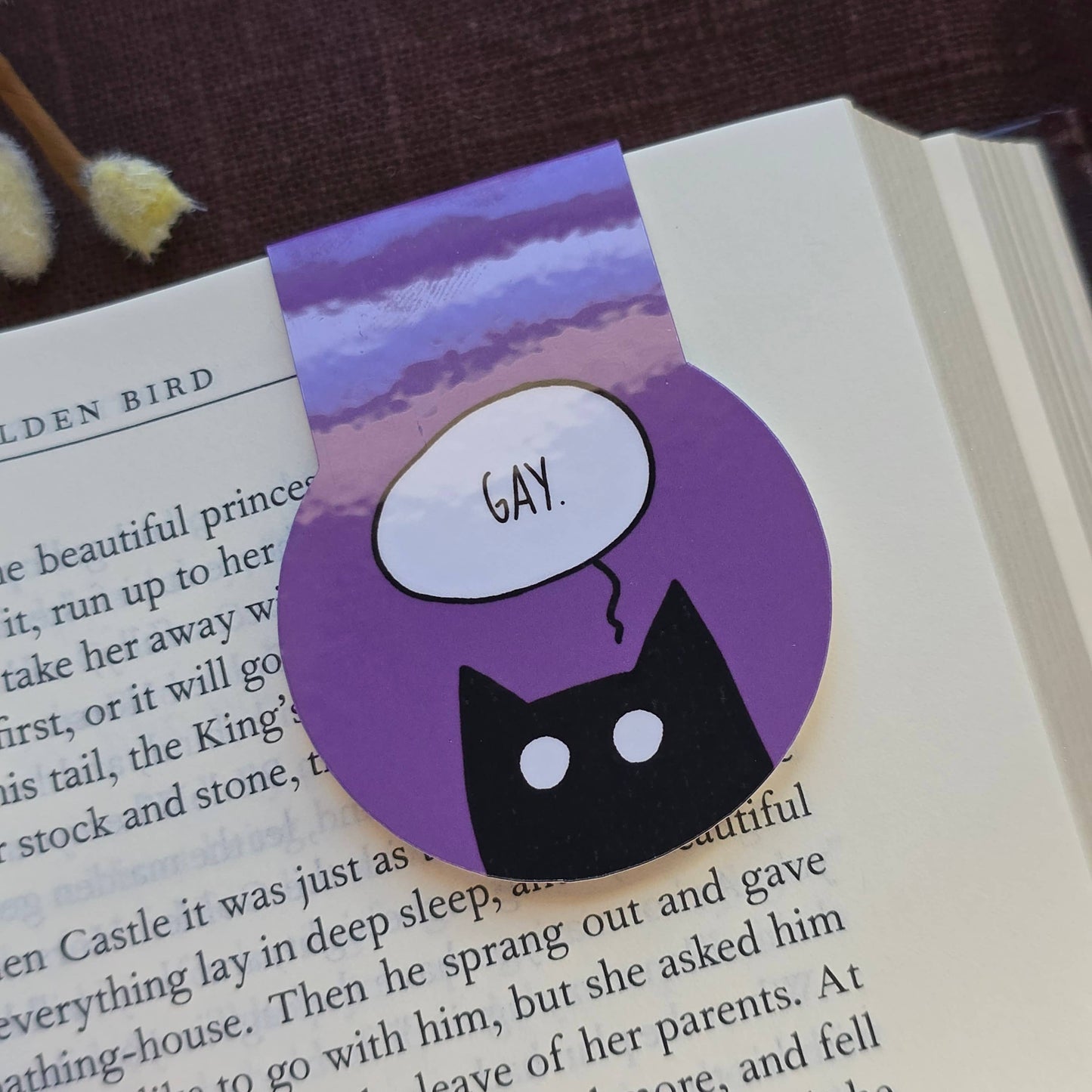 GAY Black Cat Magnetic Bookmark