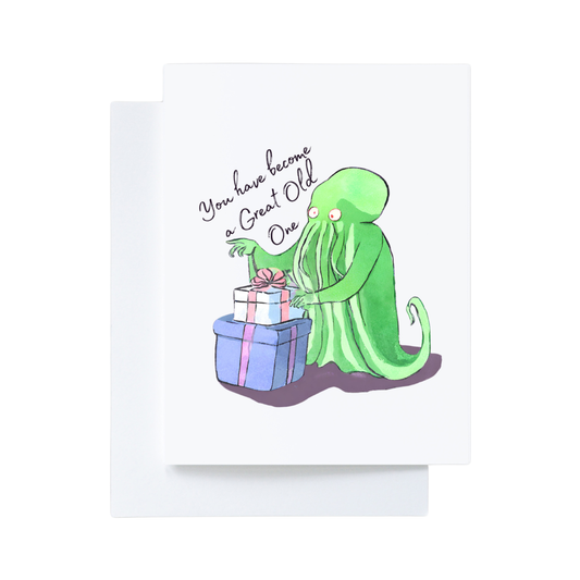 Cthulhu Great Old One Literary Nerd Bookshop Birthday Card