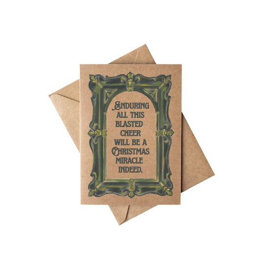 Funny Dark Humor Christmas Notecard on Kraft Paper