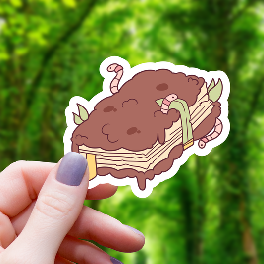 Dirt Bookworm Sticker - 3"