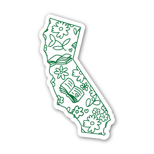 California Bookish Pattern Sticker