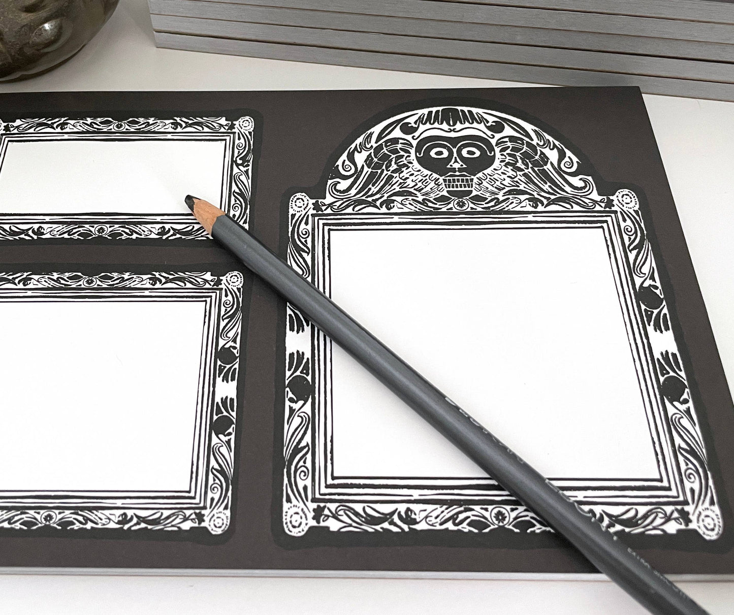 Gravestone Notepad, Goth Stationery, 5x8 daily planner