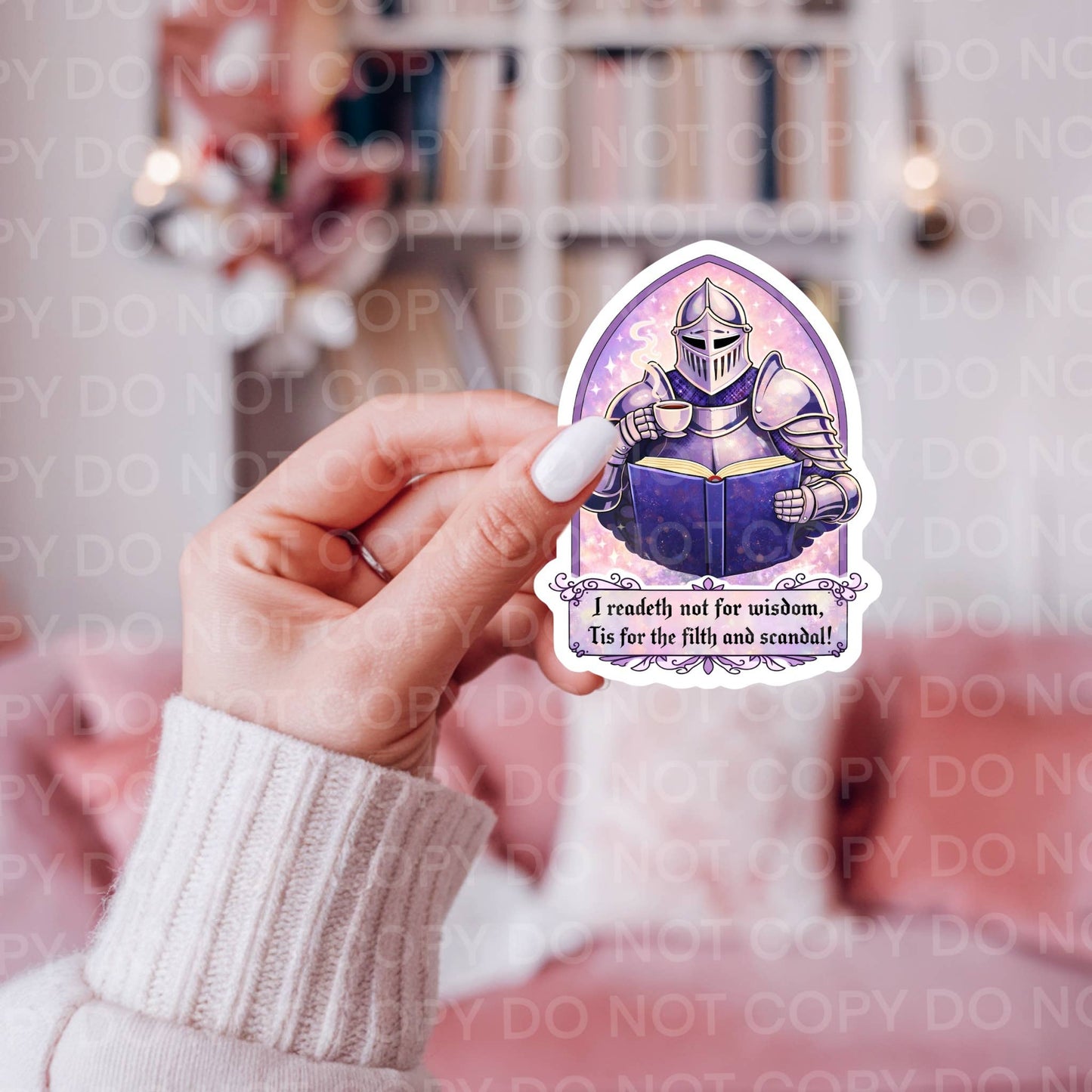 I Readeth Not For Wisdom Bookish Medieval Sticker
