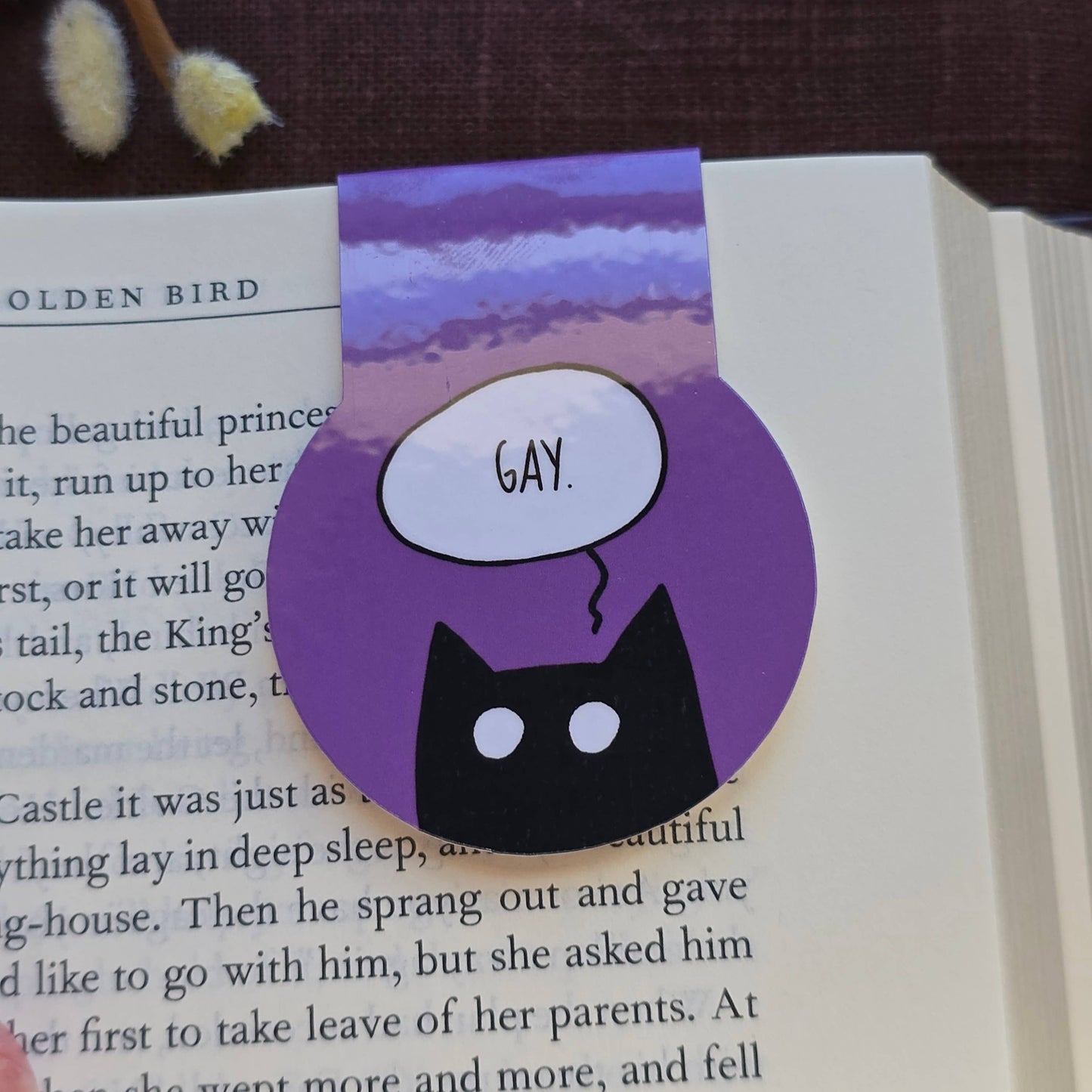 GAY Black Cat Magnetic Bookmark