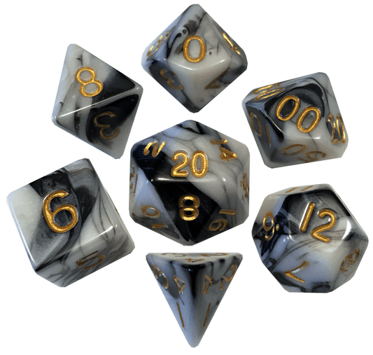 Marble Pattern High Quality Acrylic Dice Set (Multiple Options)