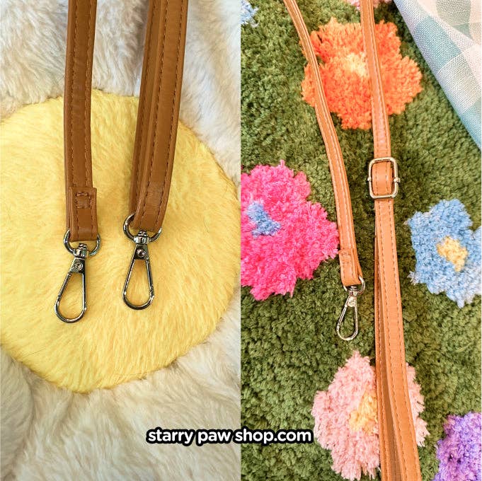 Moon Cat Crossbody Bags with leather strap